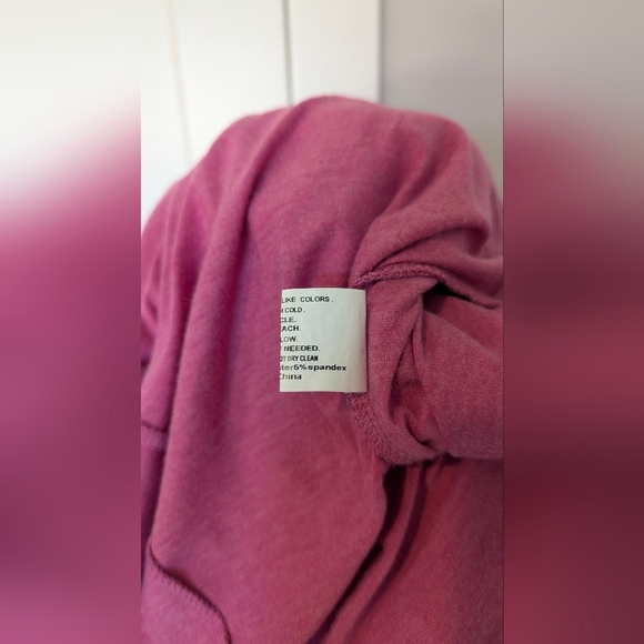 Womens Tunic T-shirt Large Pink Green Ruched Waist Dolman Sleeves Soft Stretchy - Picture 5 of 7